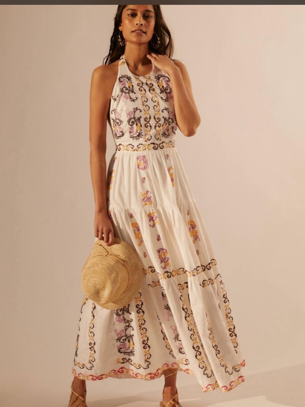 Medallion Halter Maxi Dress Anthropologie